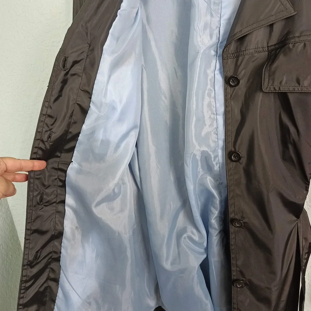 Outbound Collection Black Trench Coat Women's Belted Jacket Lightweight Sz Large